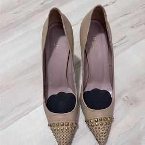 Gucci Women's Tan Studded Heels